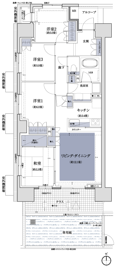 Floor: 4LDK, occupied area: 84.98 sq m