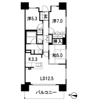 Floor: 3LDK, occupied area: 74.18 sq m