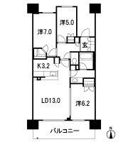 Floor: 3LDK + WIC, the area occupied: 75.3 sq m