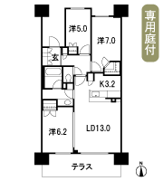 Floor: 3LDK + WIC, the area occupied: 75.3 sq m