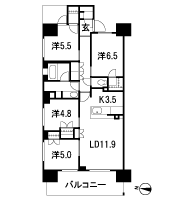 Floor: 4LDK + 2WIC + SIC, the occupied area: 85.08 sq m
