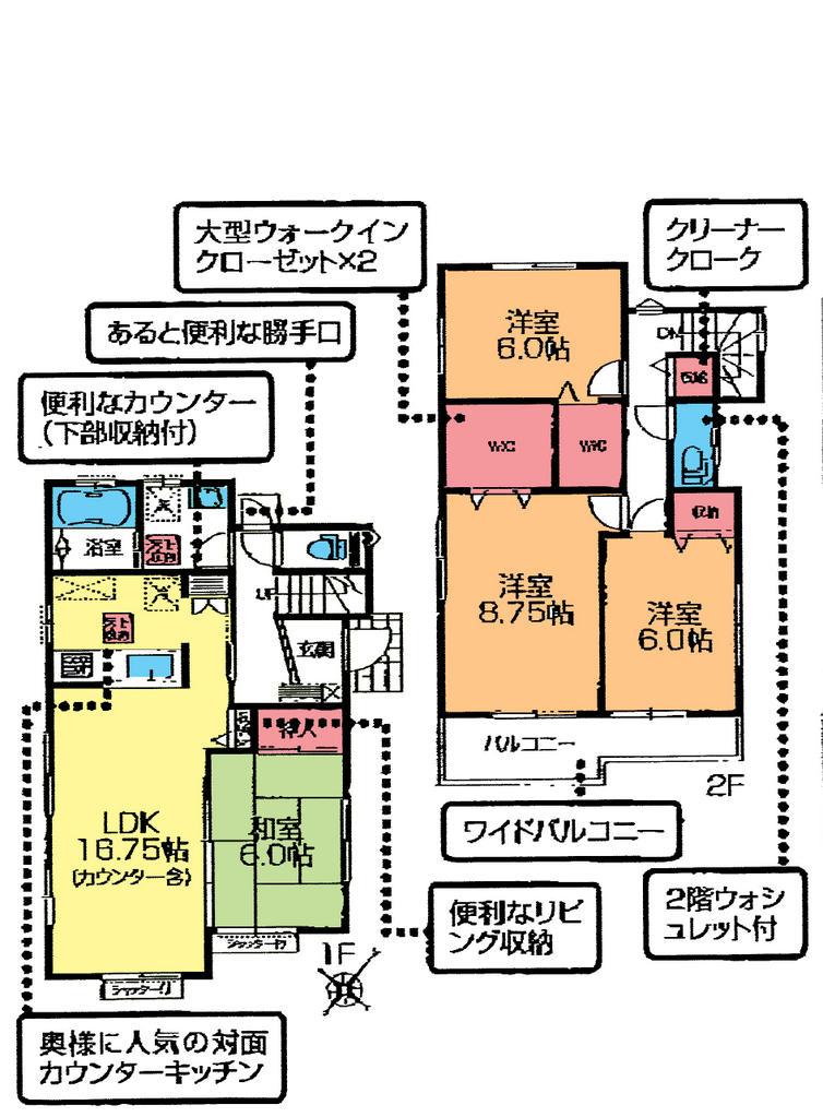 Floor plan. (9 Building), Price 28,300,000 yen, 4LDK, Land area 172.59 sq m , Building area 107.23 sq m