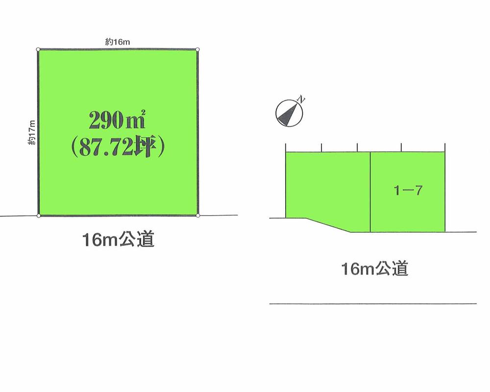 Compartment figure. Land price 36,900,000 yen, Land area 290 sq m