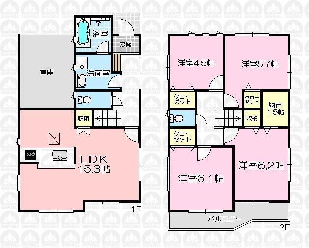 Floor plan. 19,800,000 yen, 4LDK + S (storeroom), Land area 97.08 sq m , Building area 99.22 sq m