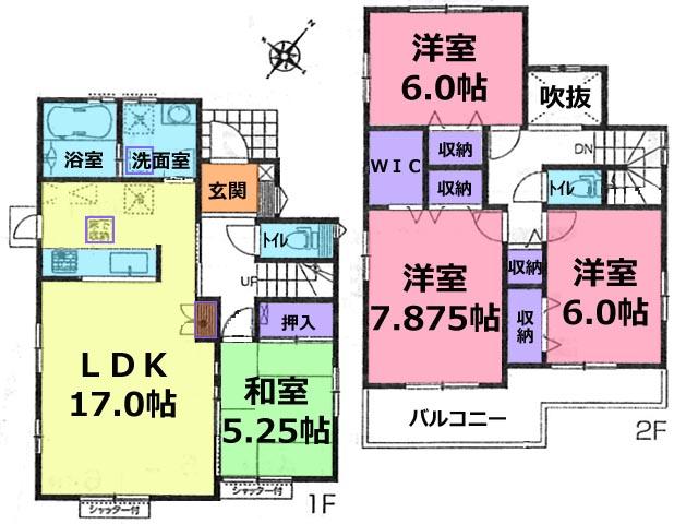 Floor plan. (3 Building), Price 26.5 million yen, 4LDK, Land area 172.33 sq m , Building area 103.3 sq m