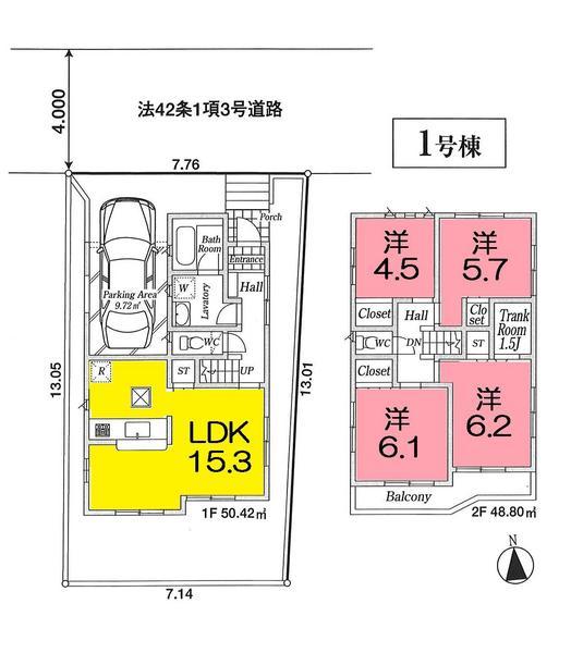Floor plan. 19,800,000 yen, 4LDK, Land area 97.08 sq m , Building area 99.22 sq m