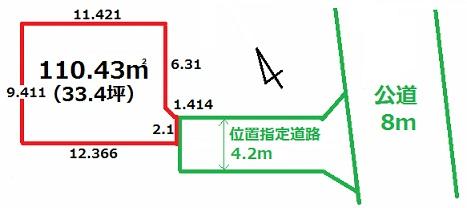 Compartment figure. Land price 6.8 million yen, Land area 110.43 sq m