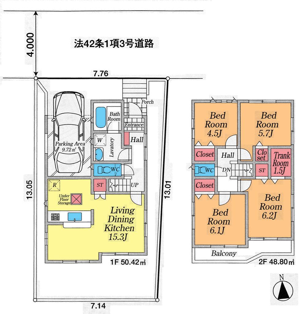 Floor plan. 19,800,000 yen, 4LDK, Land area 97.08 sq m , Building area 99.22 sq m floor plan