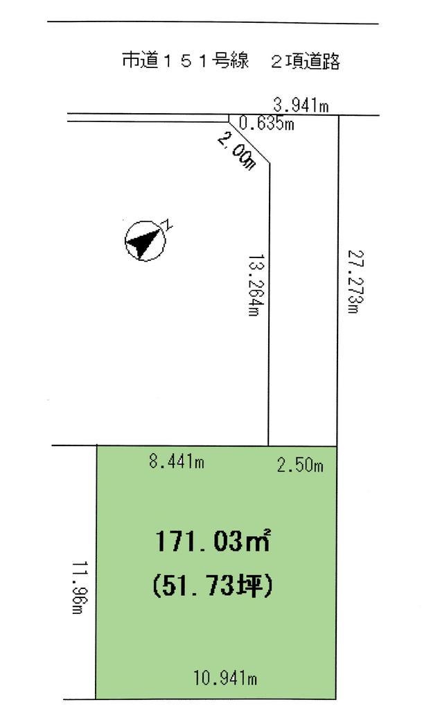 Compartment figure. Land price 8.8 million yen, Land area 171.03 sq m compartment view