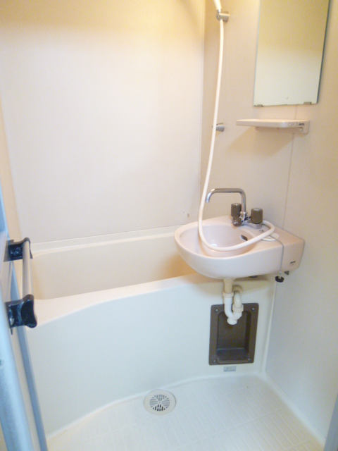 Bath. Wash basin and with mirror