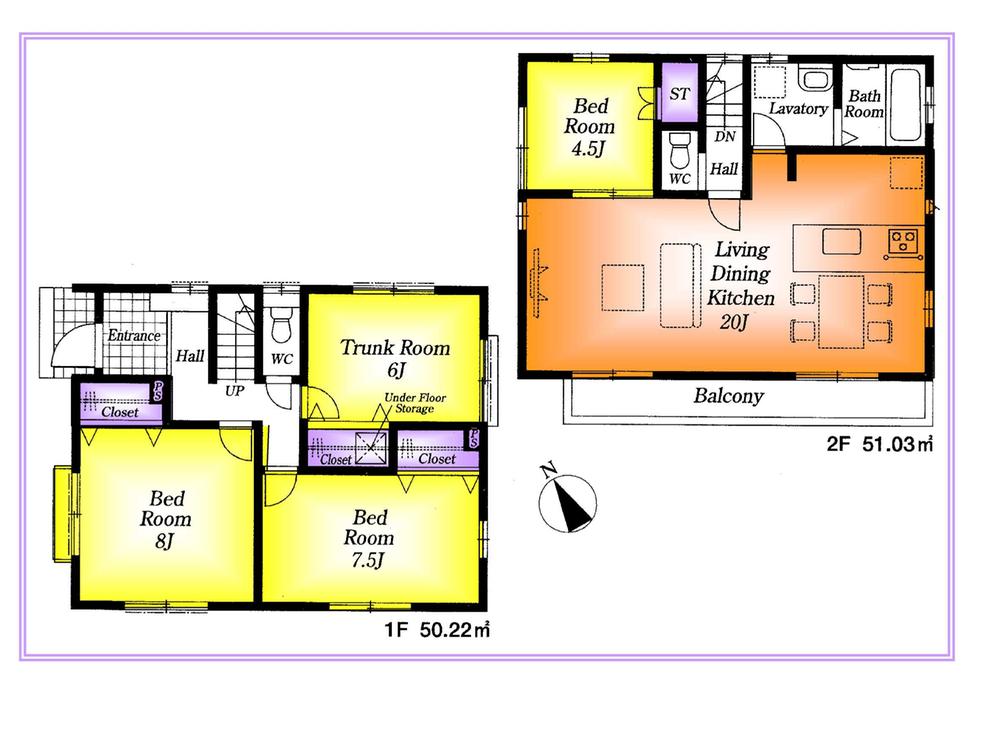 Floor plan. 37,800,000 yen, 4LDK, Land area 138.29 sq m , Building area 101.25 sq m