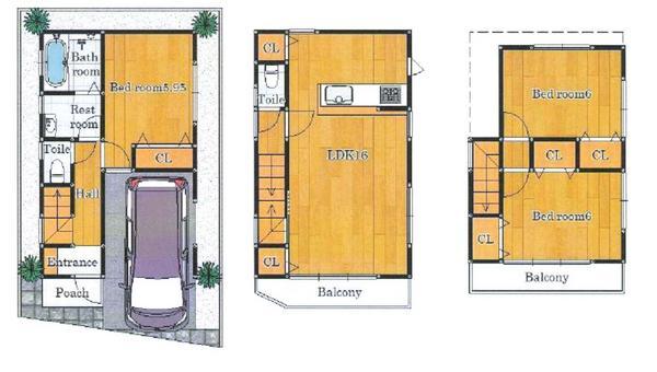 Floor plan. 32,800,000 yen, 3LDK, Land area 57.5 sq m , Building area 95.21 sq m