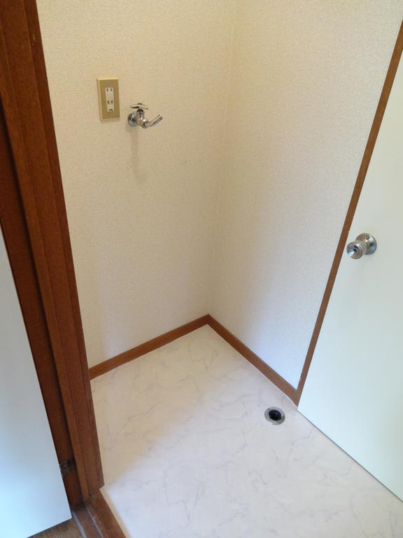 Washroom. There is also a washing machine inside the storage locker space