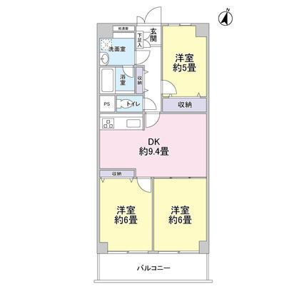 Floor plan. 3DK type