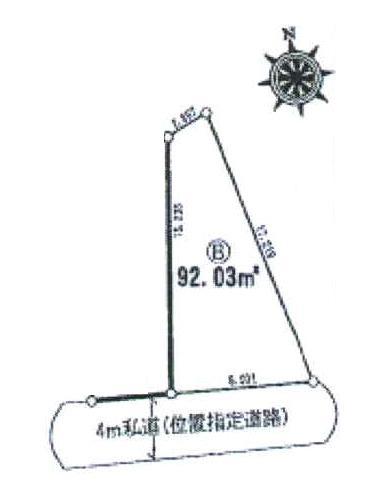 Compartment figure. Land price 29.5 million yen, Land area 92.03 sq m