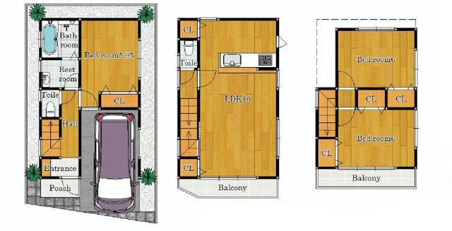 Floor plan. 32,800,000 yen, 3LDK, Land area 57.5 sq m , Building area 95.21 sq m
