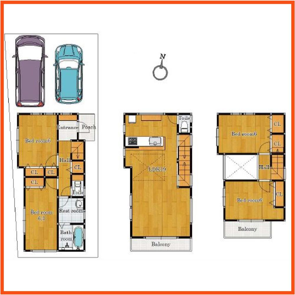 Floor plan. 36,800,000 yen, 4LDK, Land area 87.17 sq m , Building area 97 sq m