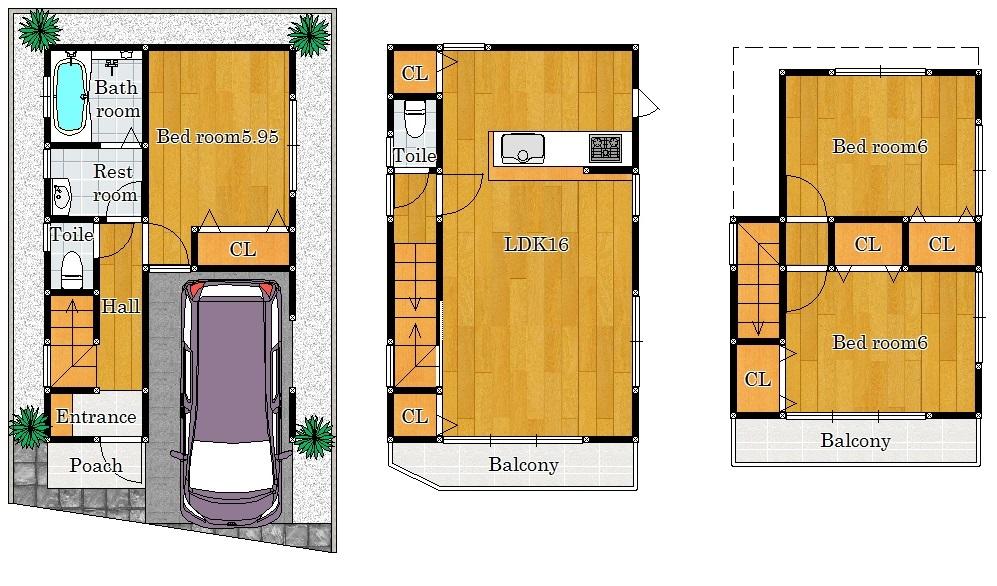 Floor plan. 32,800,000 yen, 3LDK, Land area 57.55 sq m , Building area 95.21 sq m floor plan