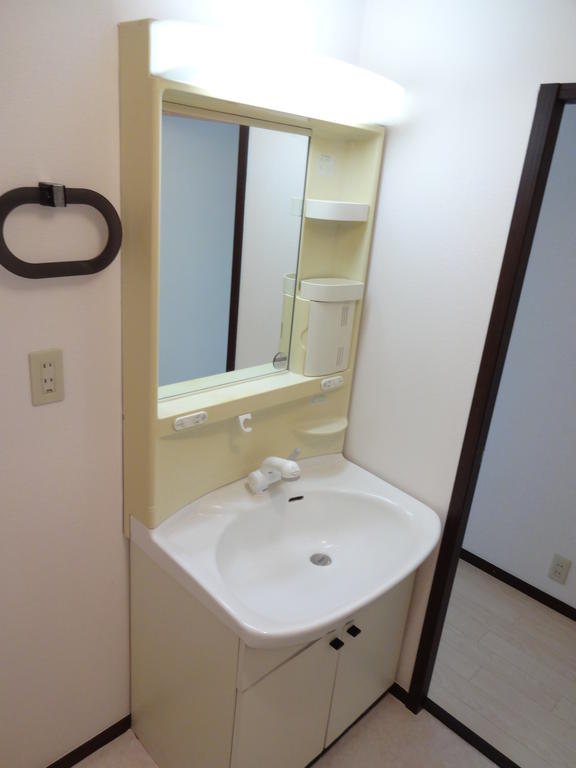 Washroom. Wash basin in undressing space ・ Laundry Storage