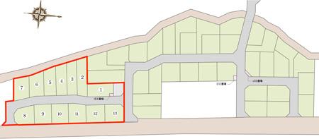 Compartment conceptual diagram (red frame this time of 13 buildings. Other subdivision already compartment)