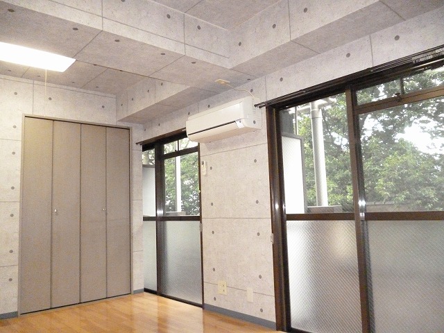 Living and room. Now the interior, such as the concrete finish.
