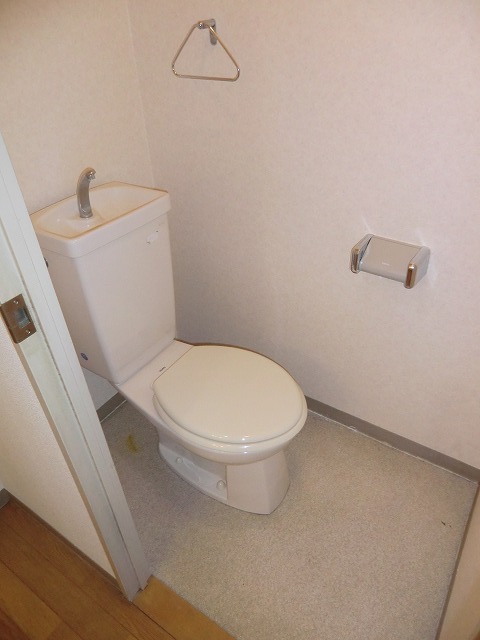 Toilet. It will be in the photo of another room