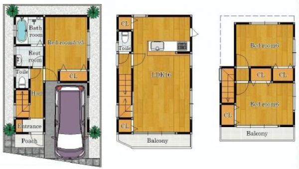 Floor plan. 32,800,000 yen, 3LDK, Land area 57.55 sq m , Building area 95.21 sq m