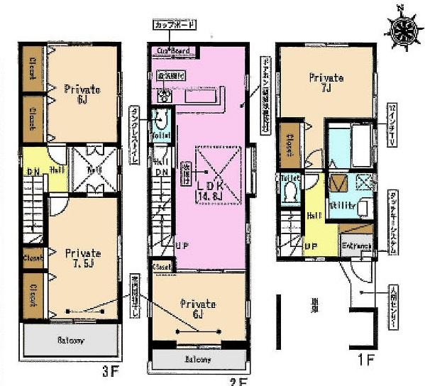 Floor plan. 39,500,000 yen, 4LDK, Land area 70 sq m , Building area 115.36 sq m