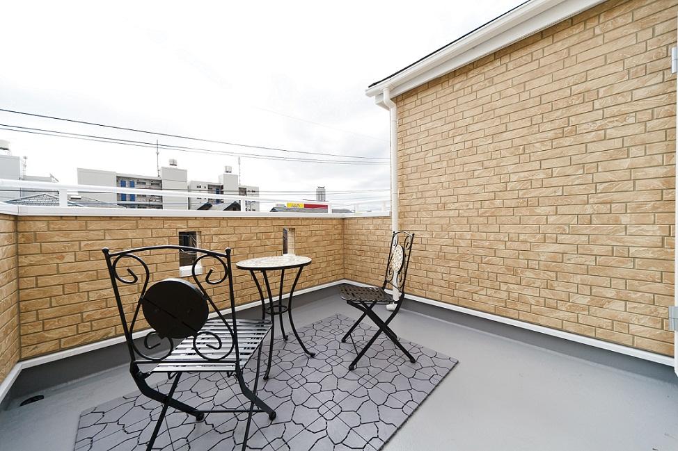 Building plan example (Perth ・ Introspection). A fun tea time in the roof balcony. 