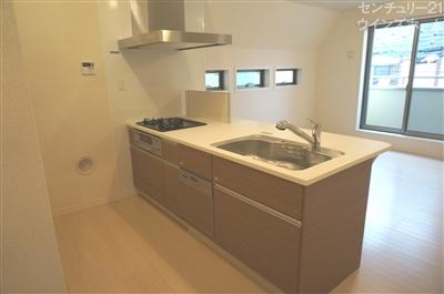 Same specifications photo (kitchen). Example of construction Stylish cafe style kitchen