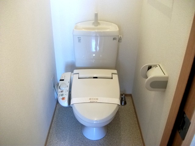 Toilet. Toilet that is clean with a bidet! 