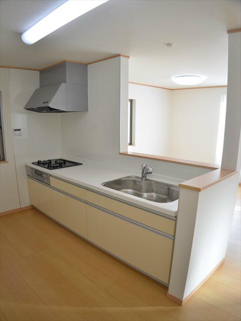 Kitchen. Face-to-face kitchen overlooking the living room