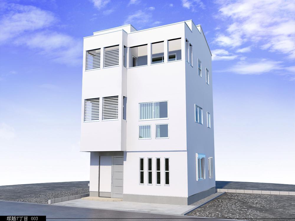 Rendering (appearance). 4LDK is located in a beautiful residential area nurtured in history "Tsukagoshi" ☆ Design ・ In rich planning to functionality, The lives of a notch