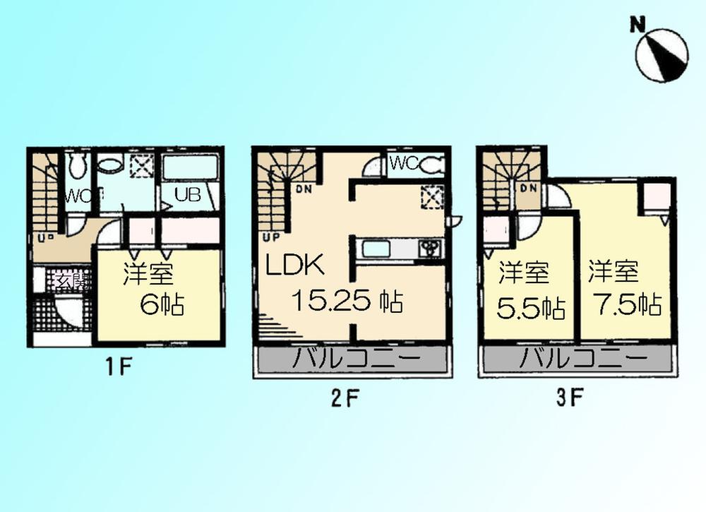 Floor plan. 35,800,000 yen, 3LDK, Land area 57.22 sq m , Building area 81.81 sq m