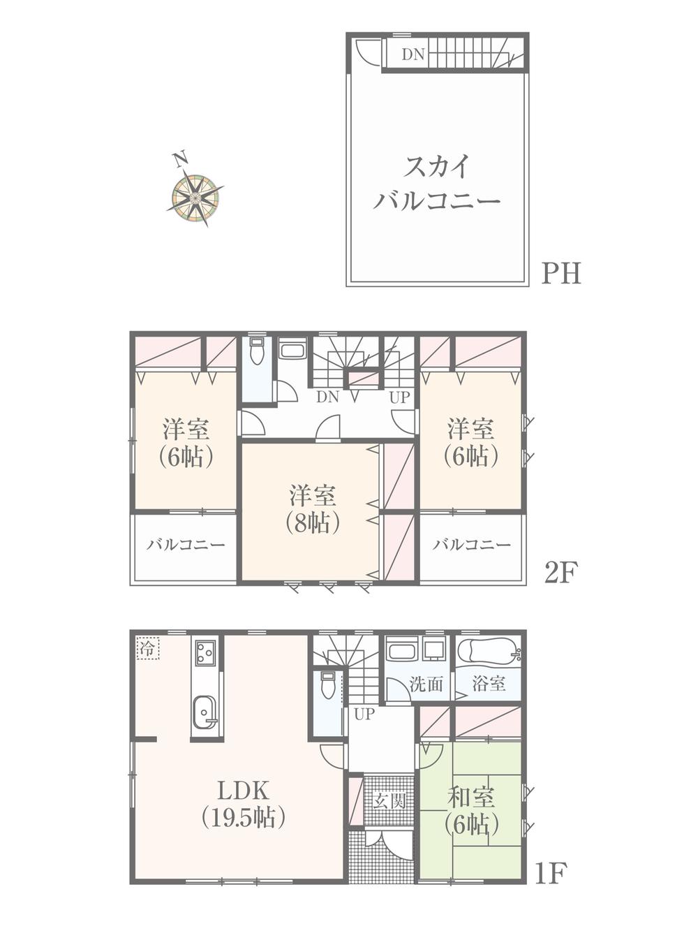 Building plan example (floor plan). Building plan example Building price 13 million yen, Building area 115.83 sq m