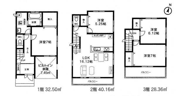 Floor plan. 38,800,000 yen, 4LDK, Land area 74.19 sq m , Building area 115.92 sq m
