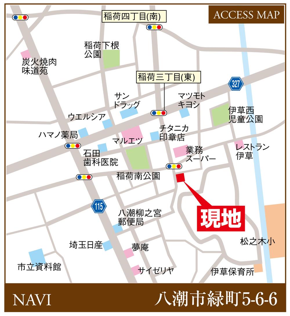 Local guide map. Convenient supermarket shopping around ・ Dorakkusutoa over you are aligned, Also park near the post office, Bank also are equipped with there environment near.