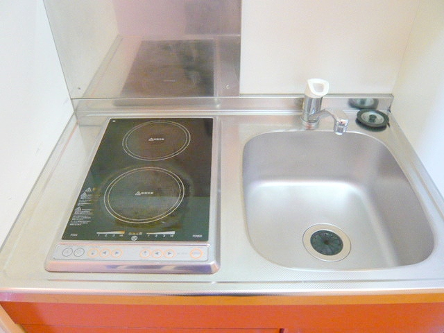 Kitchen. Two-burner electric stove is.