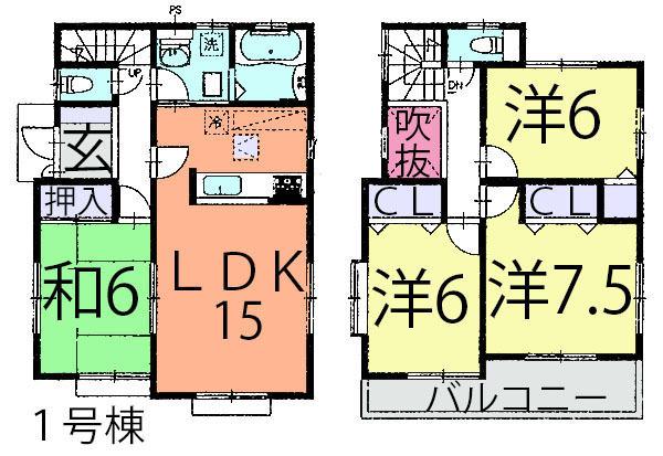 Floor plan. (1 Building), Price 25,800,000 yen, 4LDK, Land area 143.8 sq m , Building area 96.05 sq m