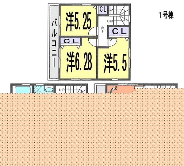 Floor plan. (1 Building), Price 23.8 million yen, 3LDK+S, Land area 75.01 sq m , Building area 114.26 sq m