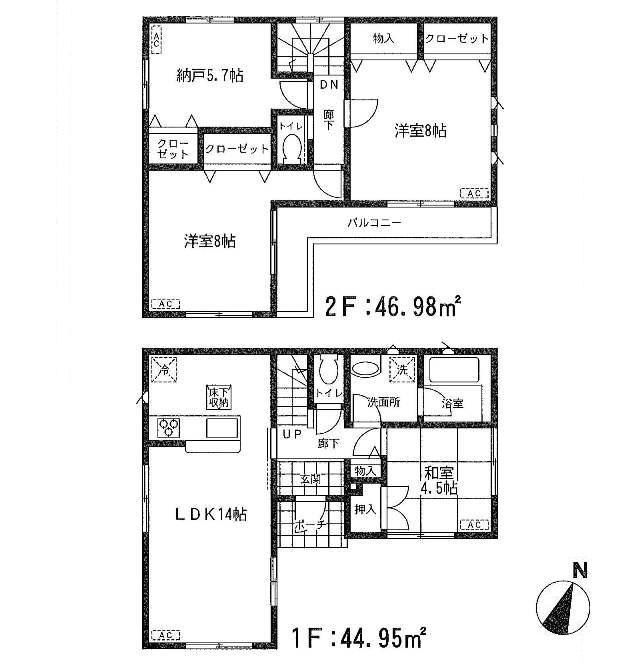 Floor plan. (Building 2), Price 26,800,000 yen, 3LDK+S, Land area 100.47 sq m , Building area 91.93 sq m