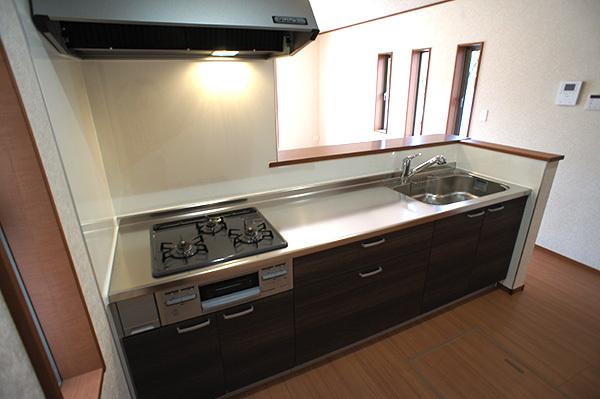 Kitchen. Open-minded face-to-face kitchen at a glance it can be seen in the living room