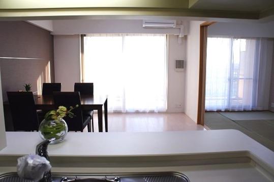 Kitchen. Living room seen from the kitchen