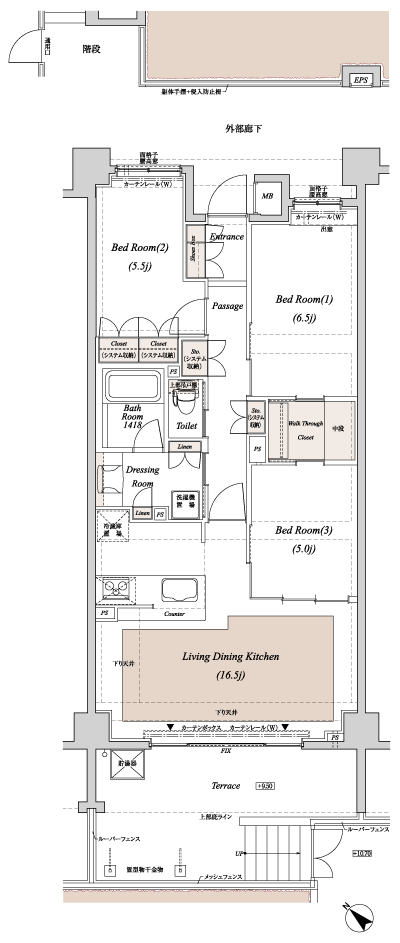 Floor: 3LDK + WTC, the occupied area: 76.81 sq m