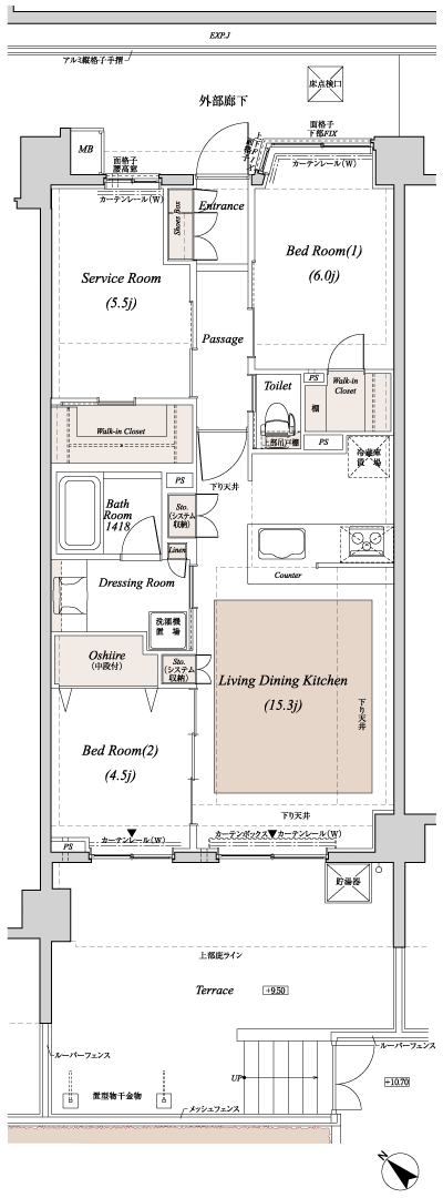 Floor: 2LDK + S + 2WIC, occupied area: 71.65 sq m