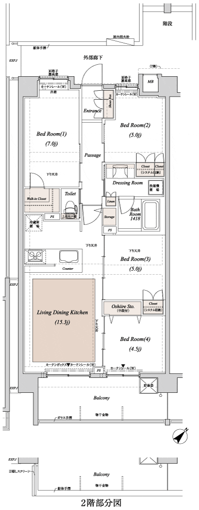 Floor: 4LDK + WIC, the occupied area: 79.63 sq m