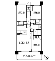 Floor: 3LDK + 2WIC, the area occupied: 76.8 sq m