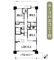Floor: 3LDK + WIC, the occupied area: 77.05 sq m