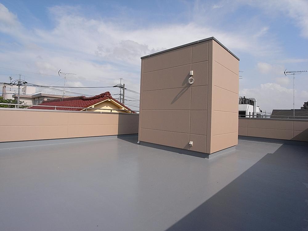 Balcony. Rooftop roof balcony is a secret space of only family