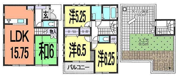Floor plan. 27,800,000 yen, 4LDK, Land area 88.91 sq m , Building area 96.05 sq m
